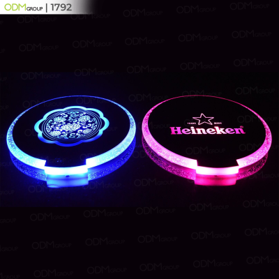 LED Edge-lit Plastic Coasters