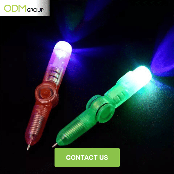 Illuminate writing with LED rotating ballpoint pens that are ideal for gifting