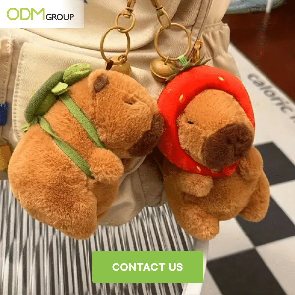 Increase brand awareness with on-trend plush keychains