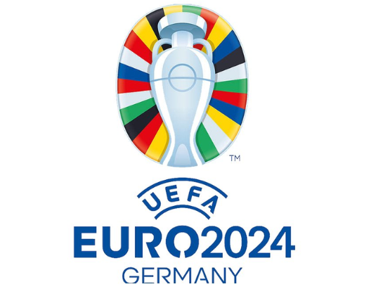 Official UEFA Euro 2024 logo featuring a colorful emblem