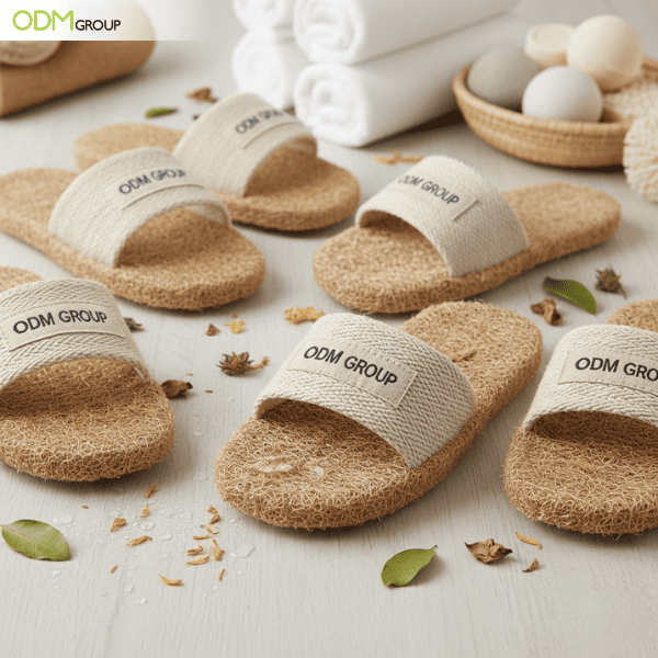 natural loofah slippers