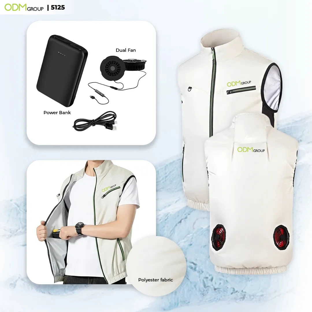 fan vest features do-fan-vests-actually-work Key features of a fan vest showing airflow circulation and cooling fan system