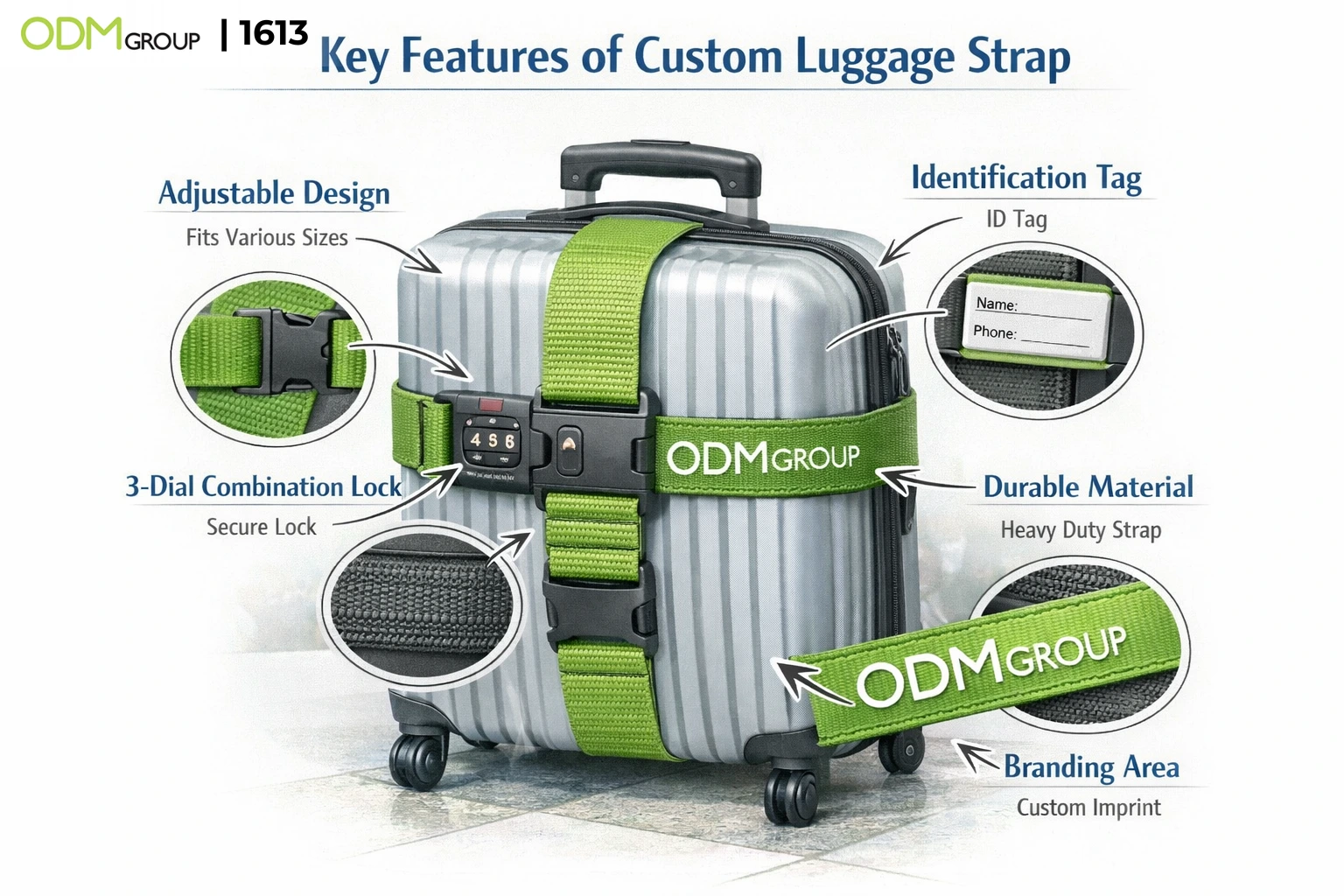 key feature luggage strap