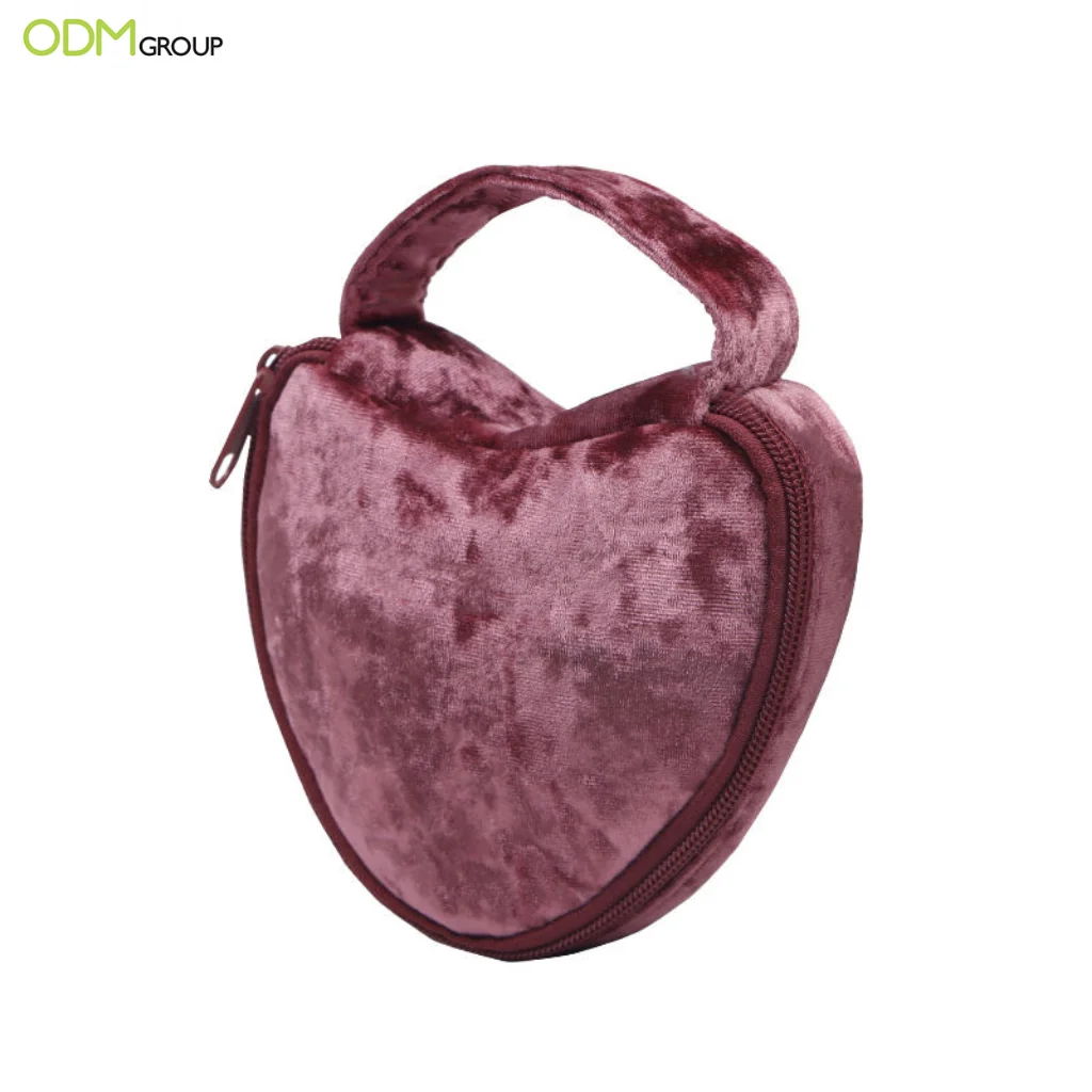 heart-shape cosmetic bag
