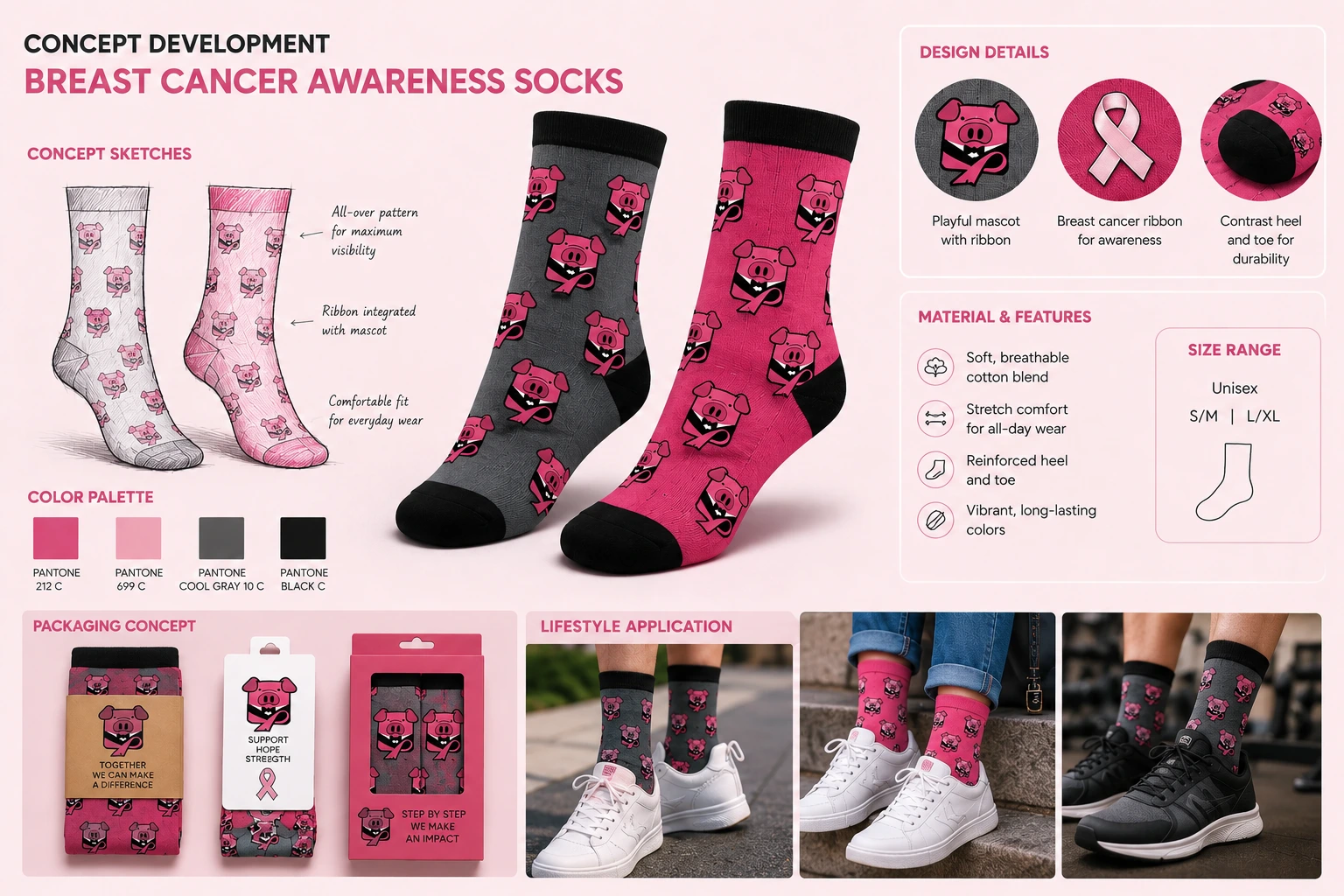 Breast Cancer Merchandise-Socks Breast Cancer Merchandise-Socks
