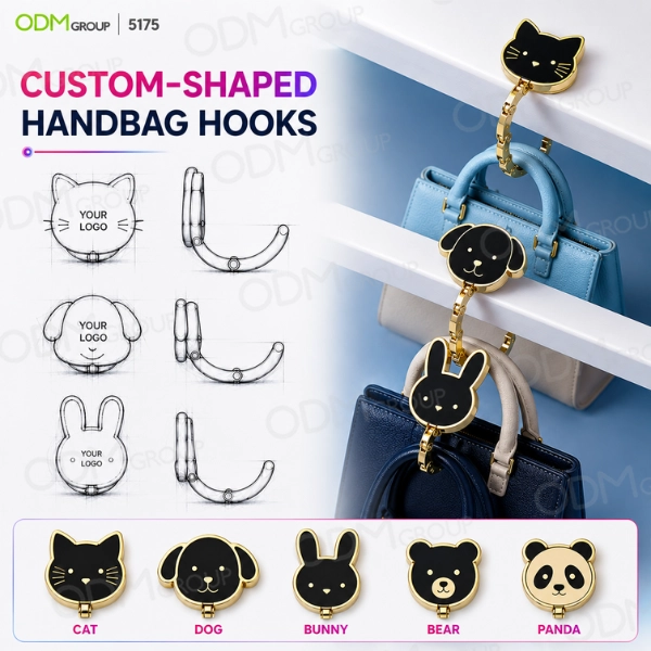Custom-shaped handbag hooks Custom-shaped handbag hooks