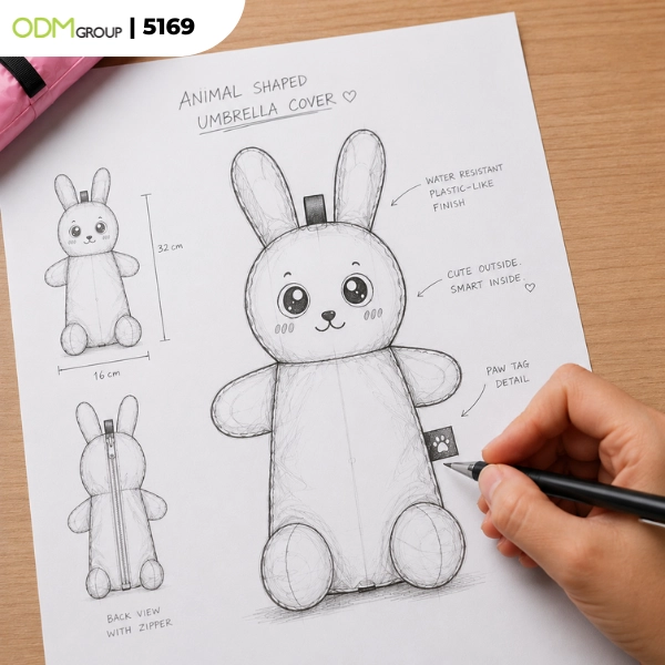 animal-shaped umbrella cover sketch animal-shaped umbrella cover sketch