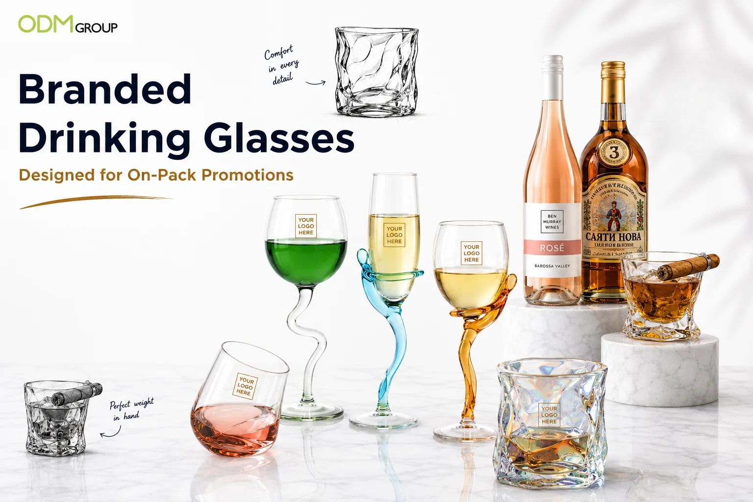 branded drinking glasses on-pack promotion
