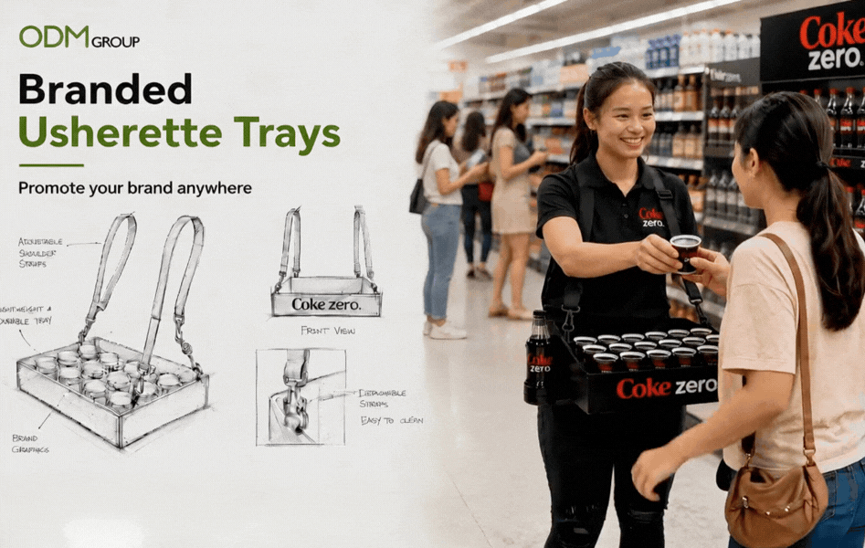 branded usherette trays